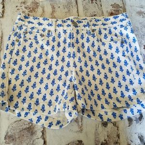 J Crew Denim Stretch Shorts size 0 White Blue